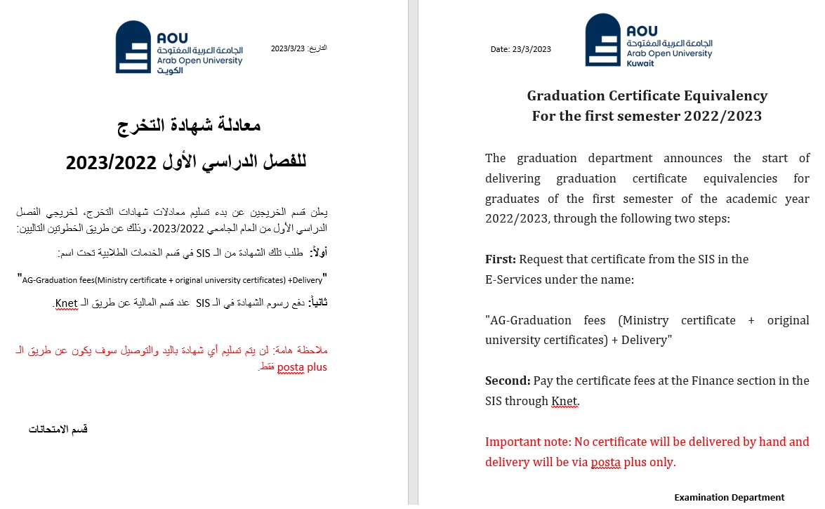 Graduation Certificate